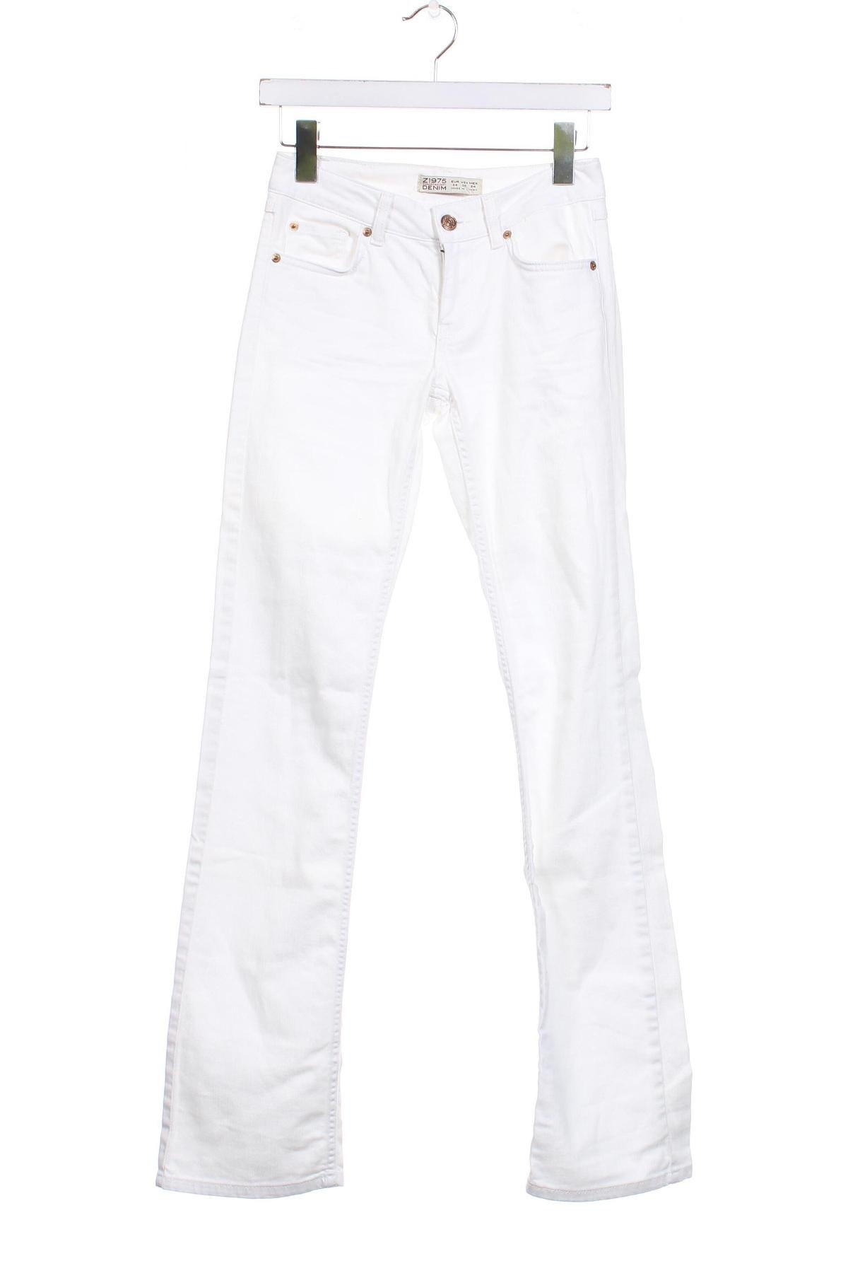 Дамски дънки Zara, Размер XS, Цвят Бял, Цена 12,96 лв.