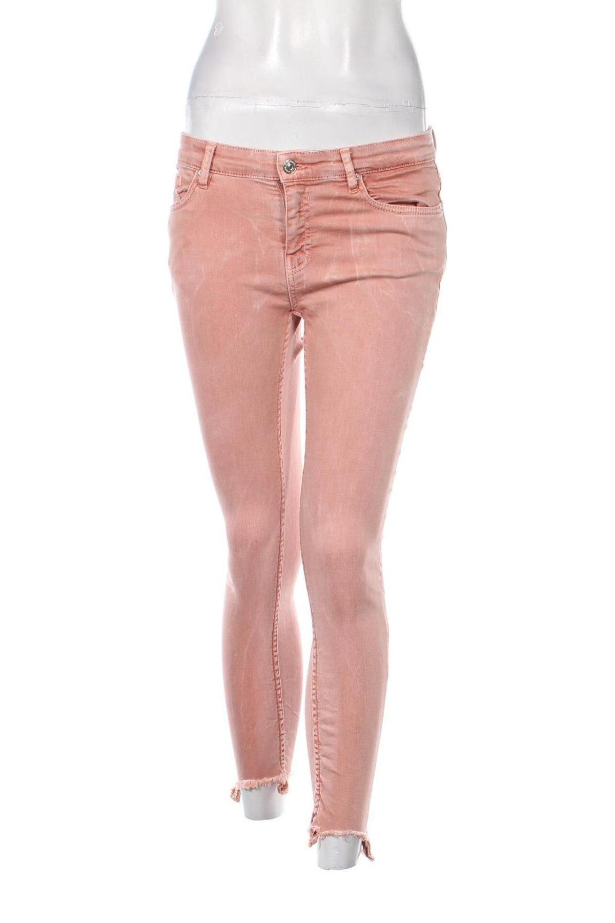 Дамски дънки Zara, Размер S, Цвят Розов, Цена 8,10 лв.