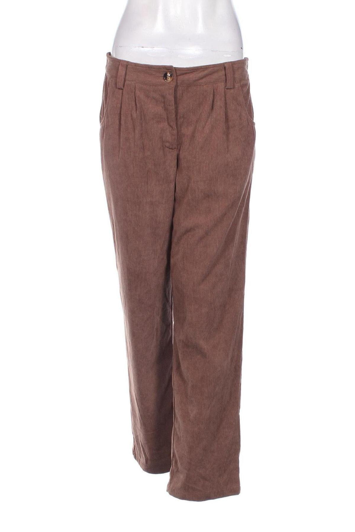 Pantaloni de velvet de femei, Mărime M, Culoare Maro, Preț 29,57 Lei