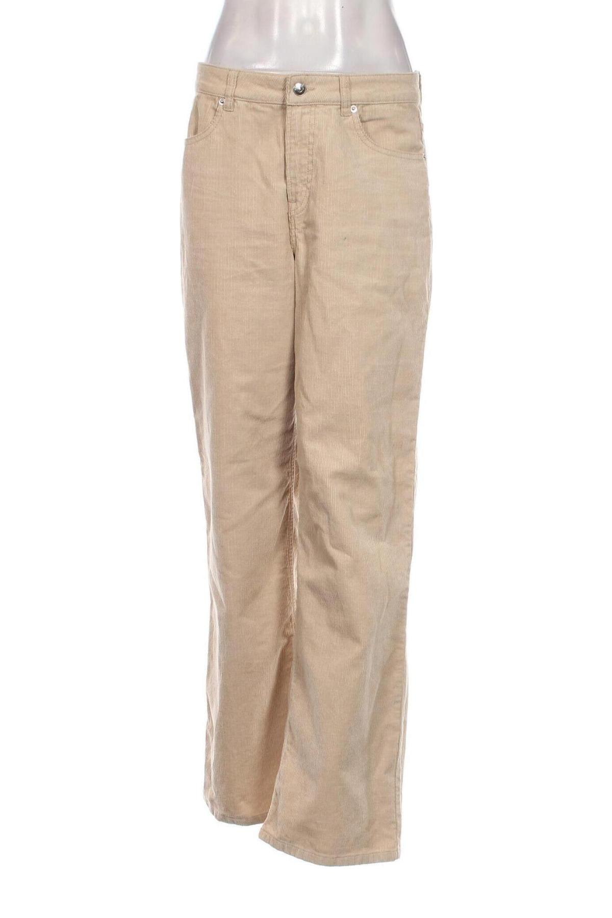 Pantaloni de velvet de femei H&M, Mărime M, Culoare Bej, Preț 44,89 Lei