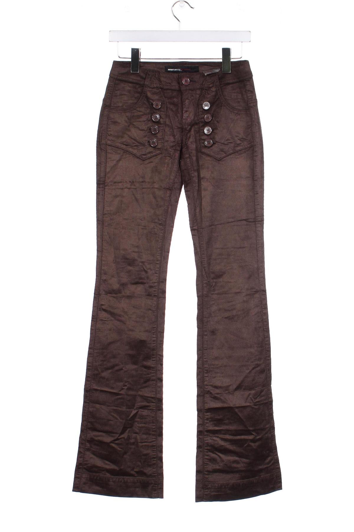 Pantaloni de velvet de femei Miss Sixty, Mărime XS, Culoare Maro, Preț 58,16 Lei