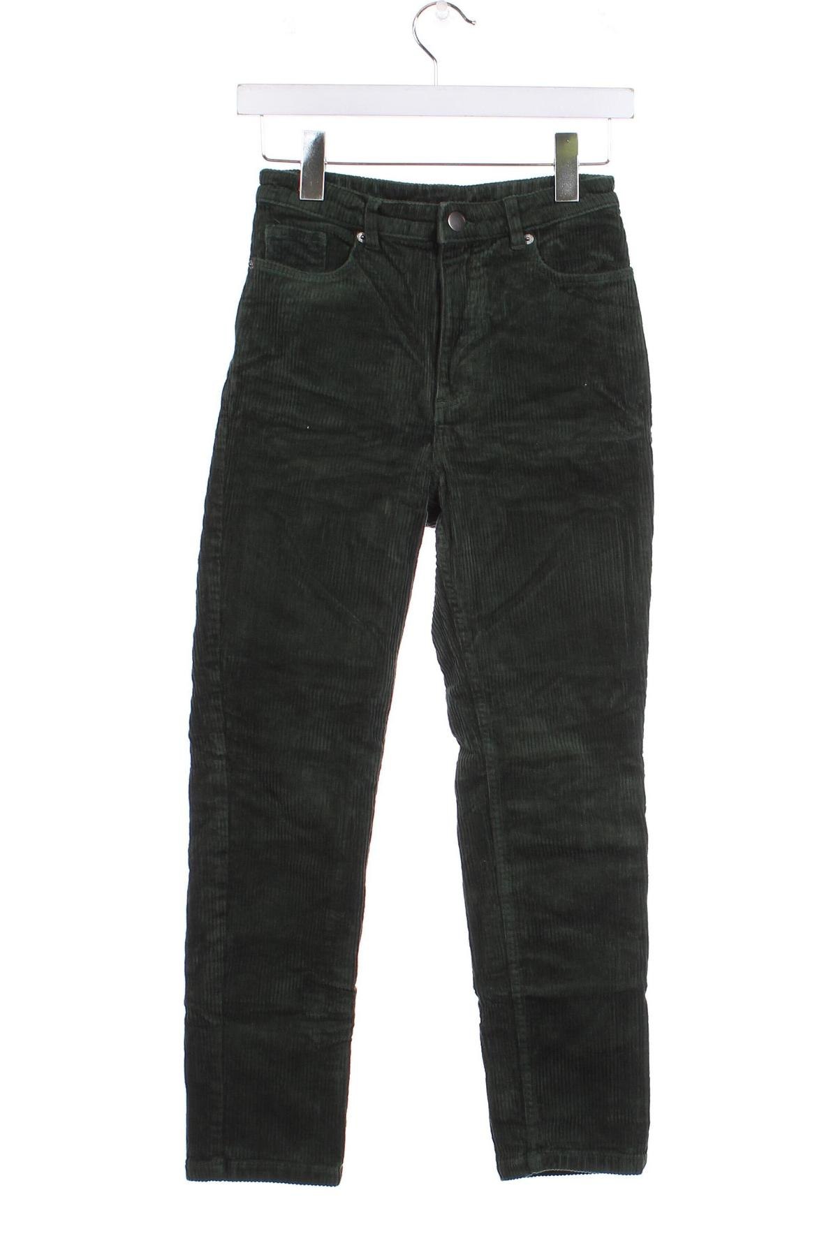 Pantaloni de velvet de femei Monki, Mărime XS, Culoare Verde, Preț 31,25 Lei
