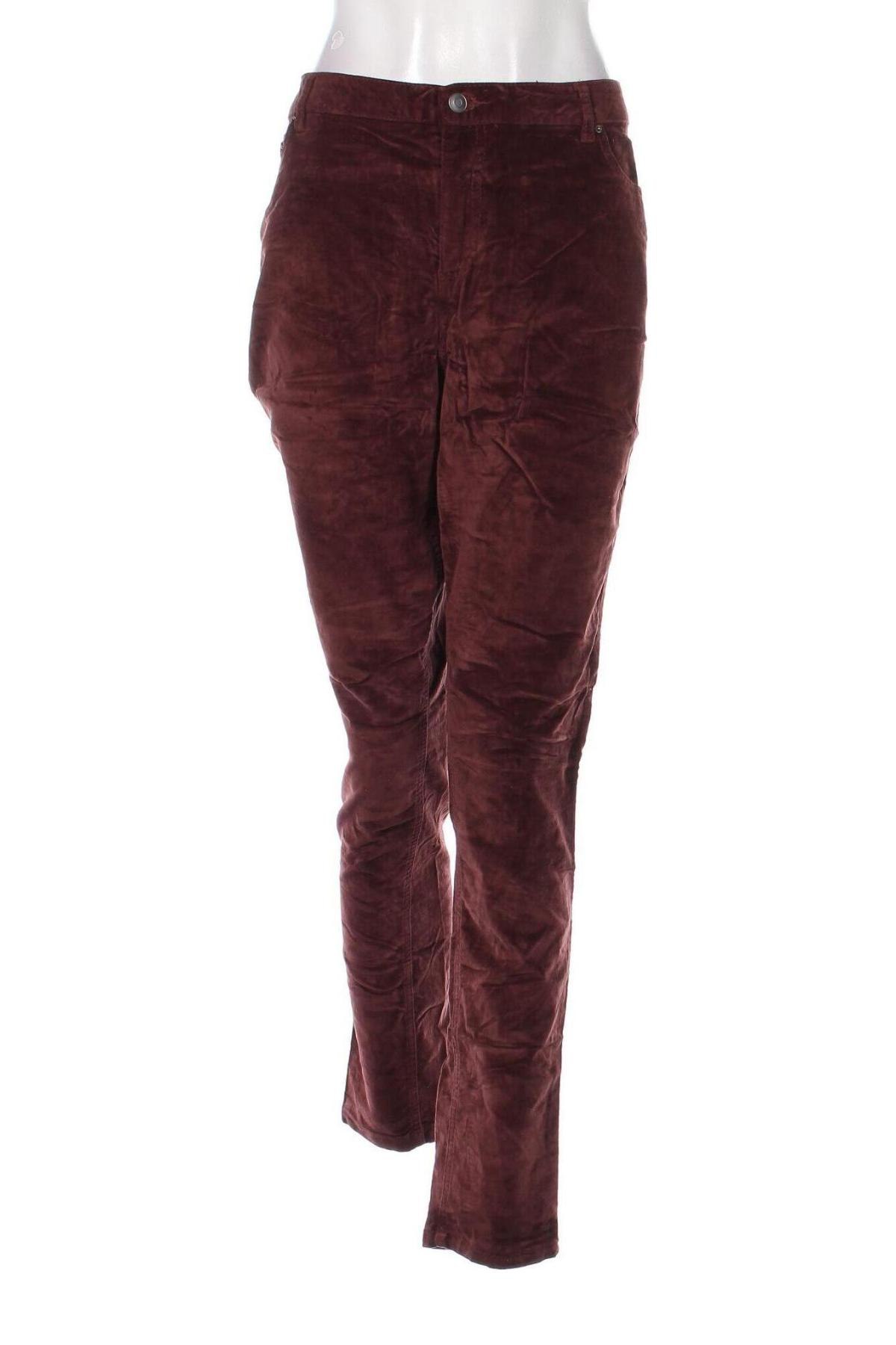 Pantaloni de velvet de femei R essentiel by La Redoute, Mărime XL, Culoare Roșu, Preț 37,99 Lei