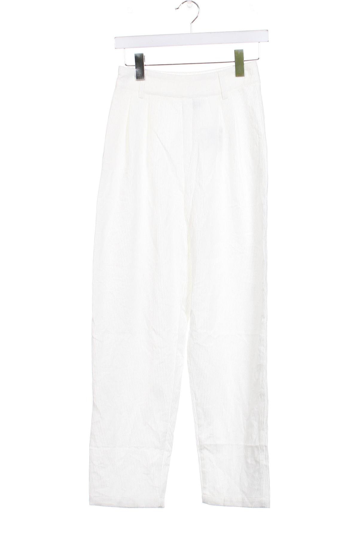 Pantaloni de velvet de femei SHEIN, Mărime XS, Culoare Alb, Preț 95,39 Lei