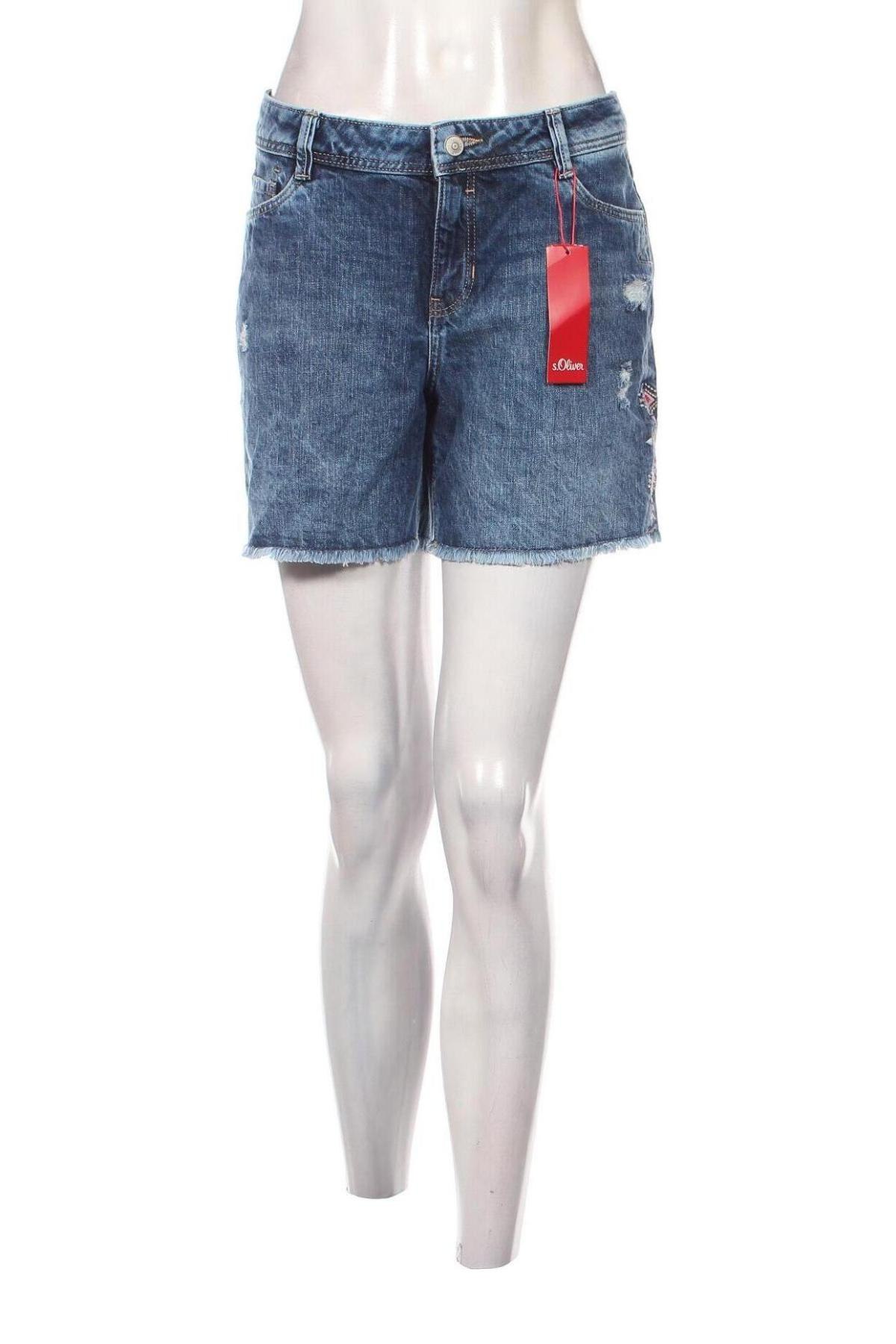 Дамски къс панталон S.Oliver, Размер XL, Цвят Син, Цена 49,28 лв.