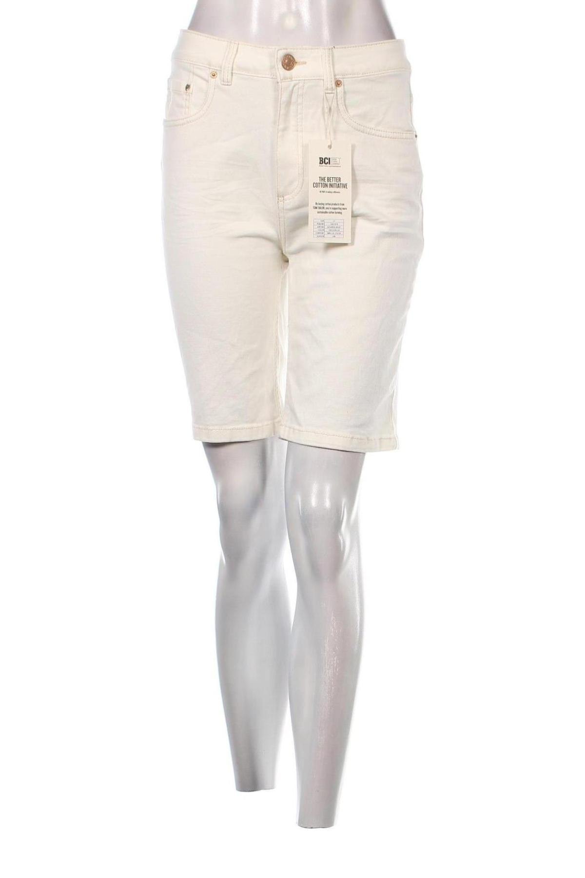 Дамски къс панталон Tom Tailor, Размер S, Цвят Бял, Цена 77,00 лв.