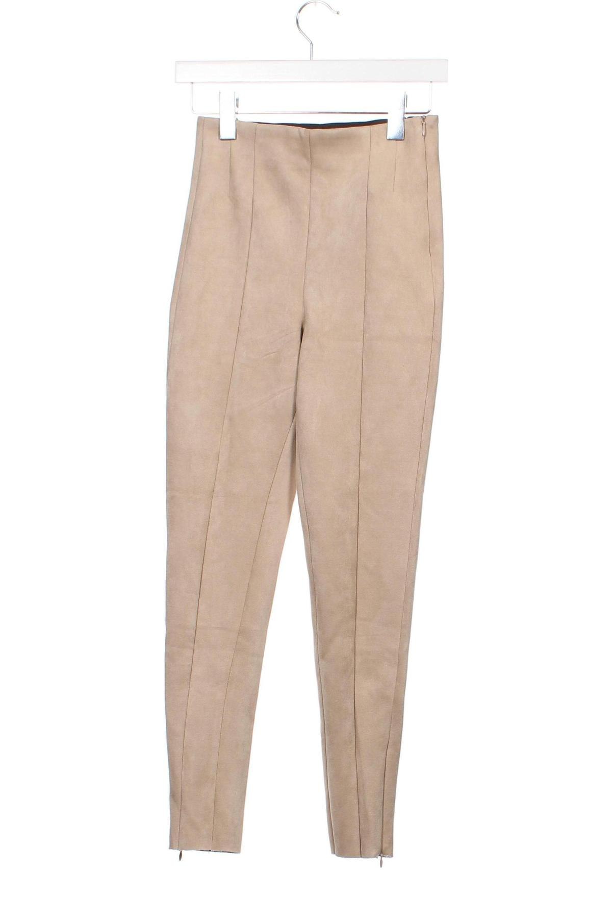 Дамски панталон Zara, Размер XS, Цвят Бежов, Цена 14,78 лв.