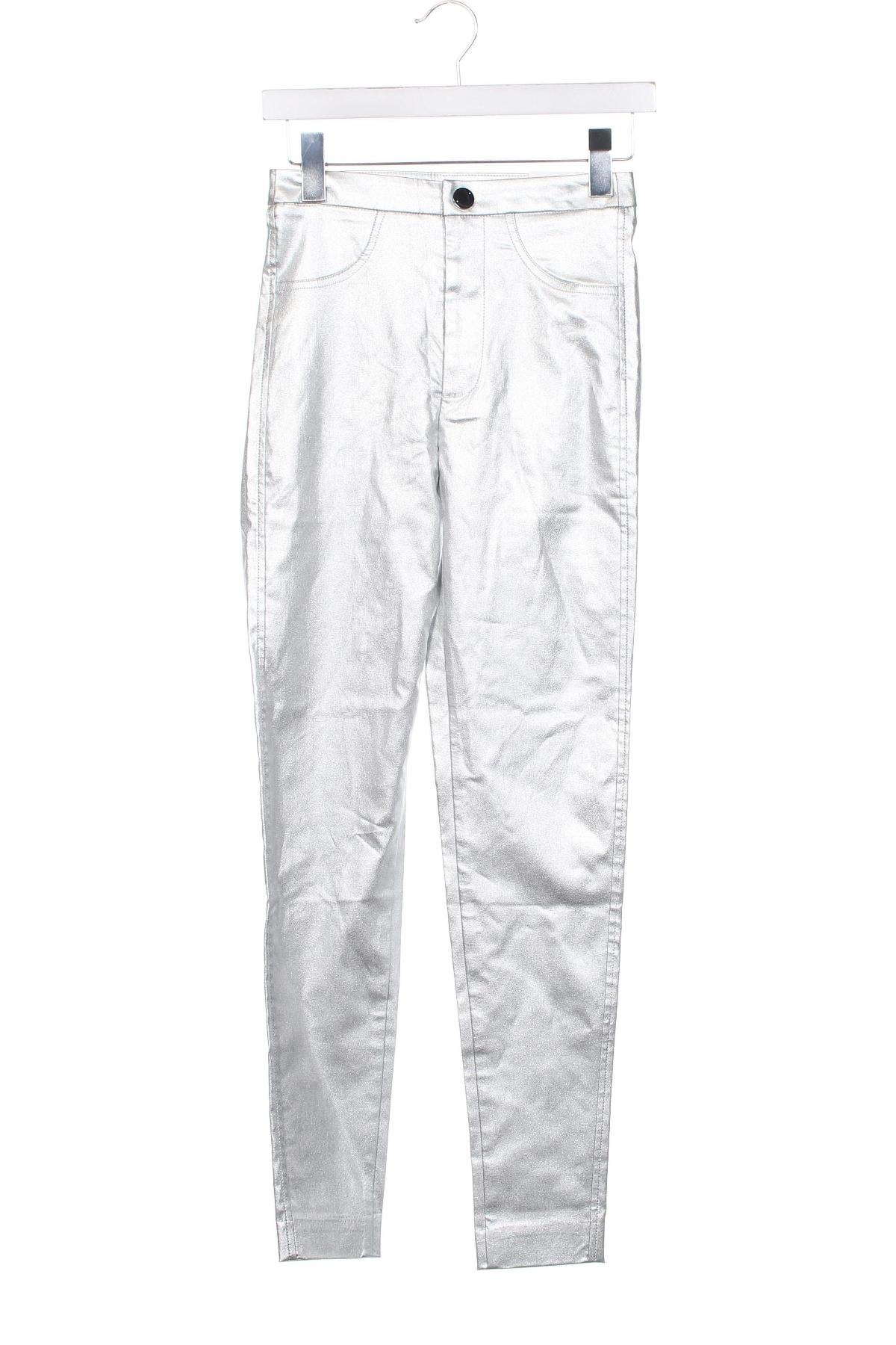 Дамски панталон Zara, Размер XS, Цвят Сребрист, Цена 43,79 лв.
