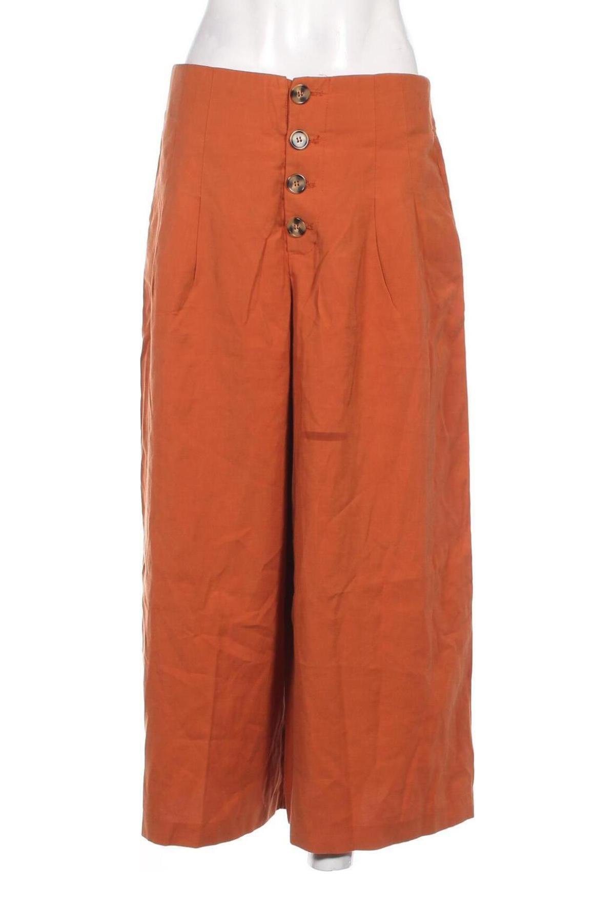 Дамски панталон Zara Trafaluc, Размер L, Цвят Кафяв, Цена 28,90 лв.