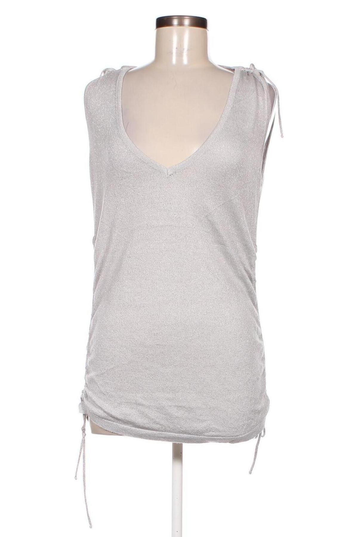 Γυναικείο αμάνικο μπλουζάκι, Μέγεθος L, Χρώμα Ασημί, Τιμή 3,39 €