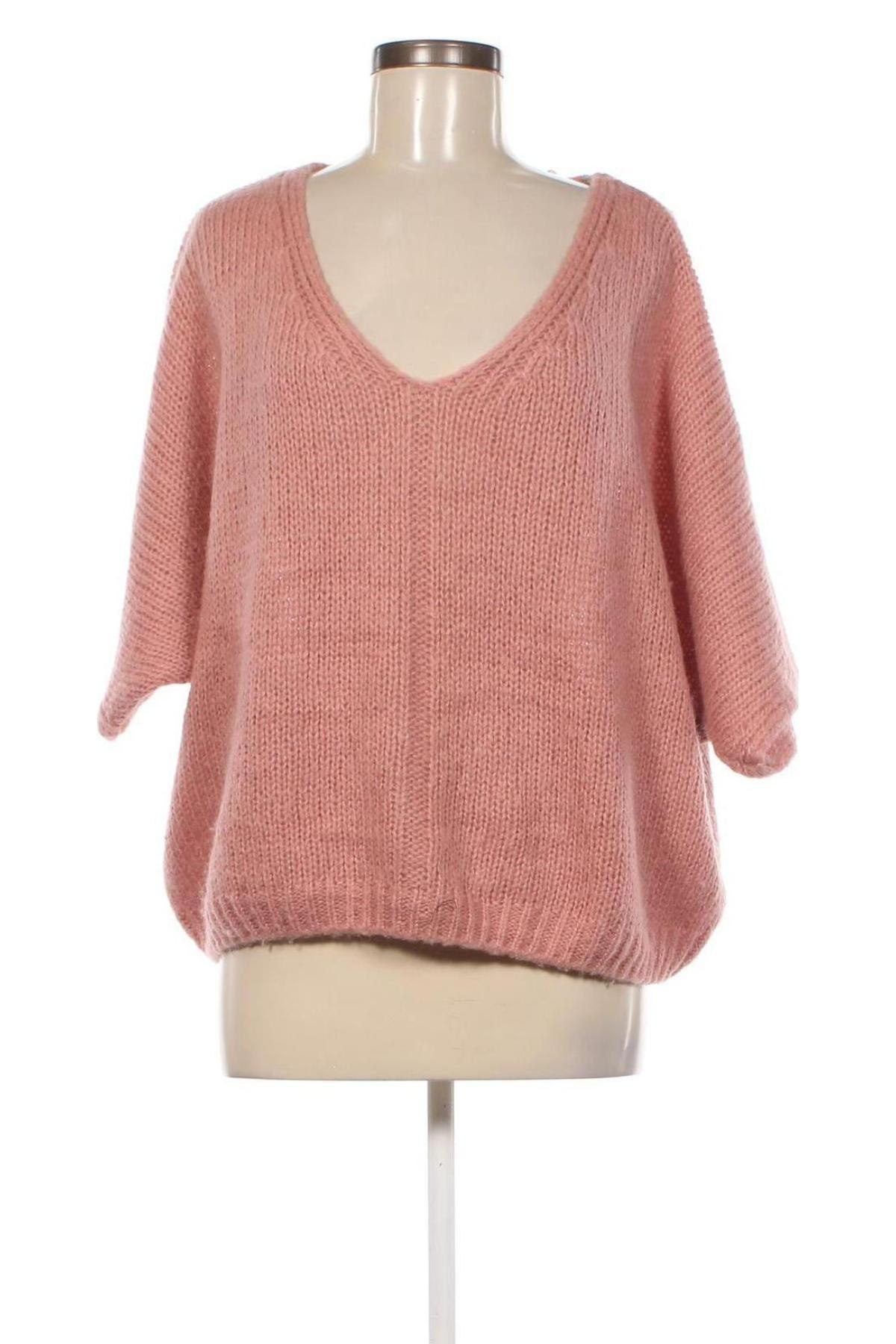 Дамски пуловер, Размер L, Цвят Розов, Цена 13,34 лв.