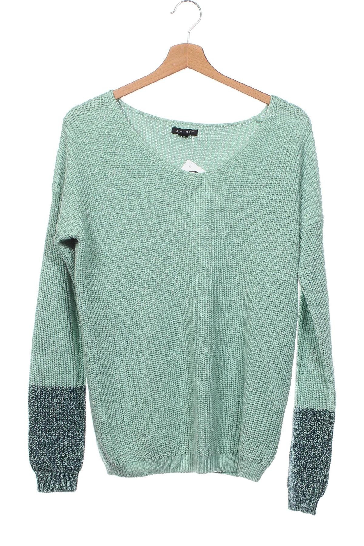 Γυναικείο πουλόβερ Amisu, Μέγεθος XS, Χρώμα Πράσινο, Τιμή 7,12 €
