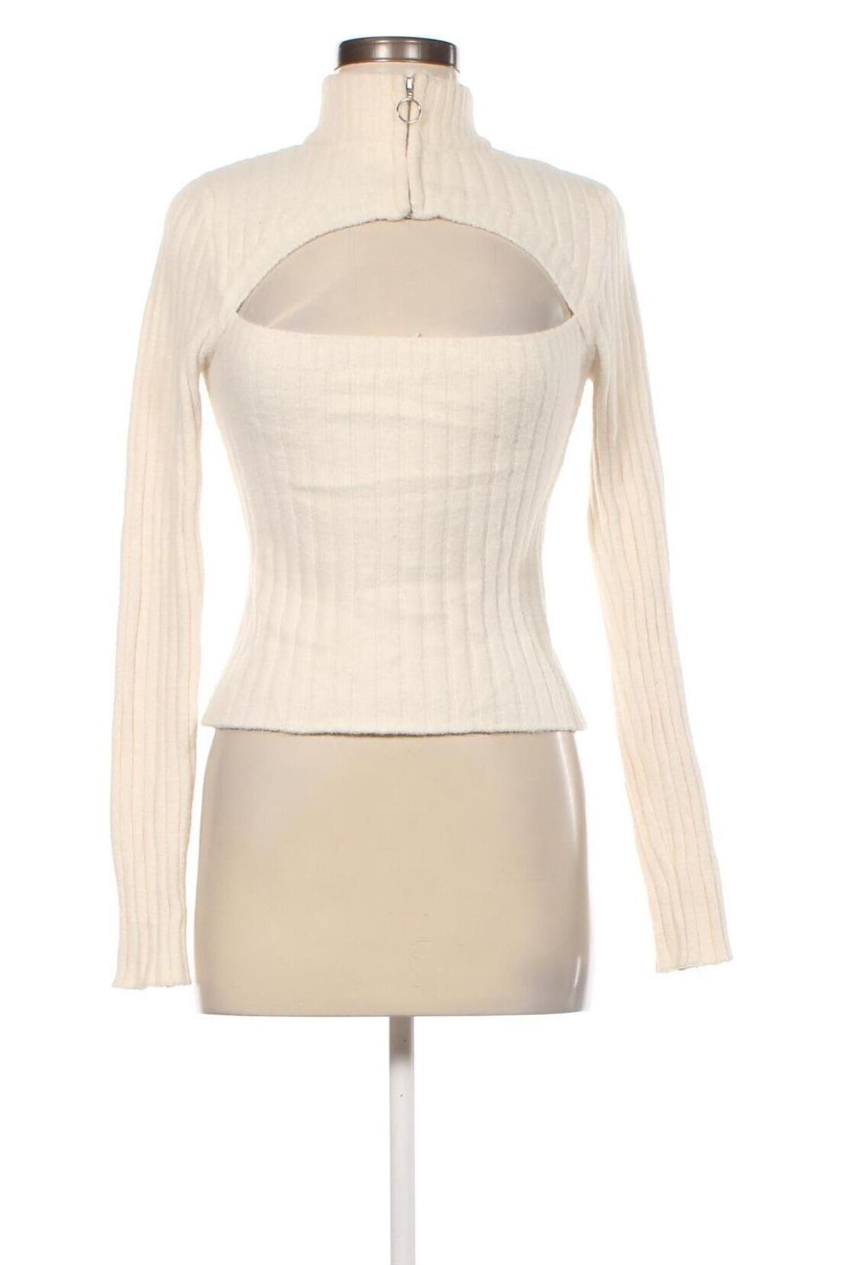Γυναικείο πουλόβερ Bershka, Μέγεθος M, Χρώμα Εκρού, Τιμή 7,18 €