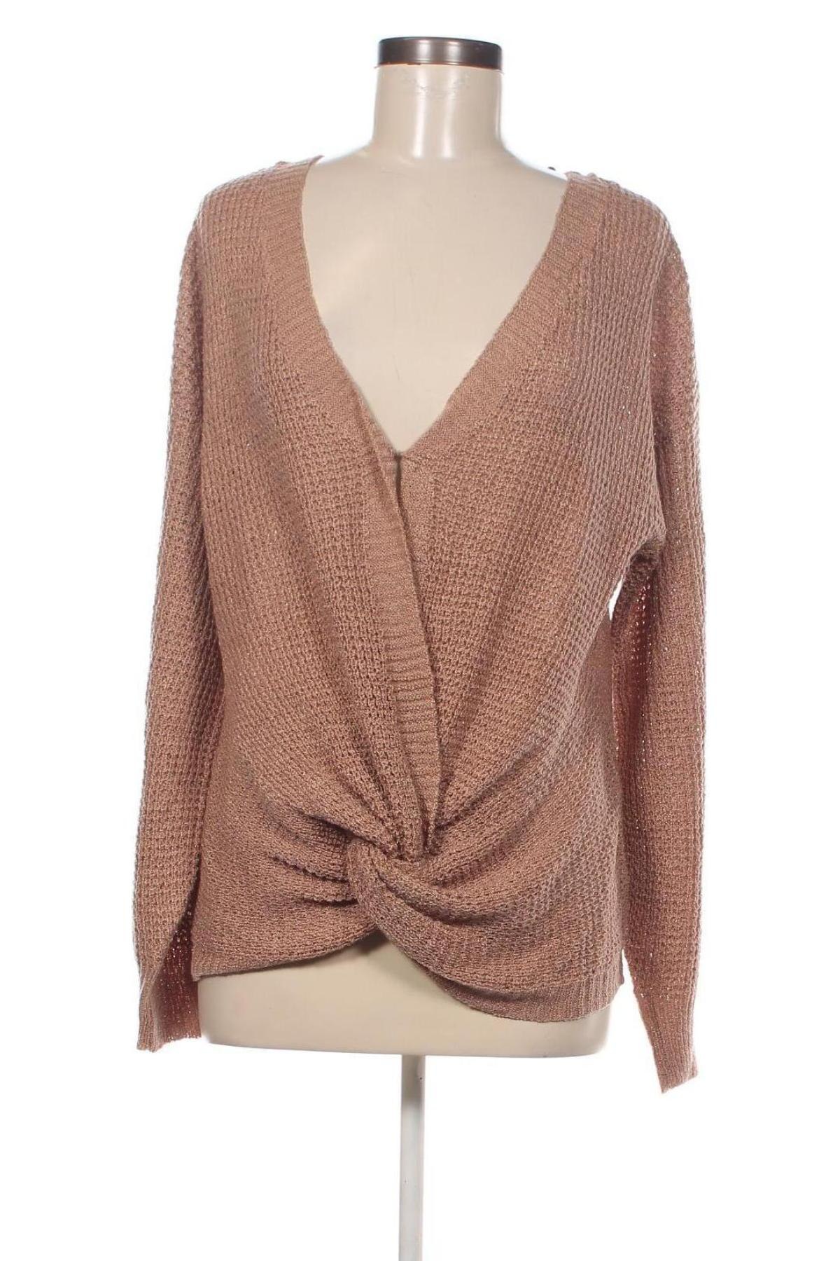 Дамски пуловер Fashion nova, Размер L, Цвят Кафяв, Цена 12,47 лв.