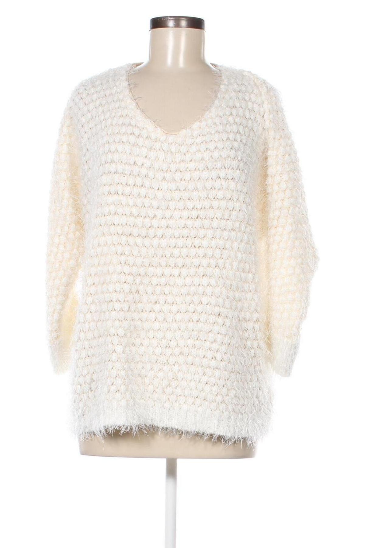 Damenpullover Laura Torelli, Größe L, Farbe Ecru, Preis 6,49 €