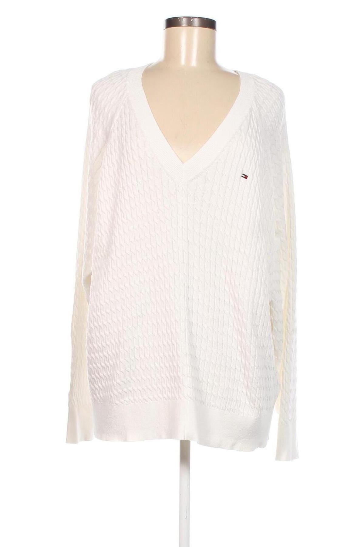 Γυναικείο πουλόβερ Tommy Hilfiger, Μέγεθος 3XL, Χρώμα Λευκό, Τιμή 84,12 €