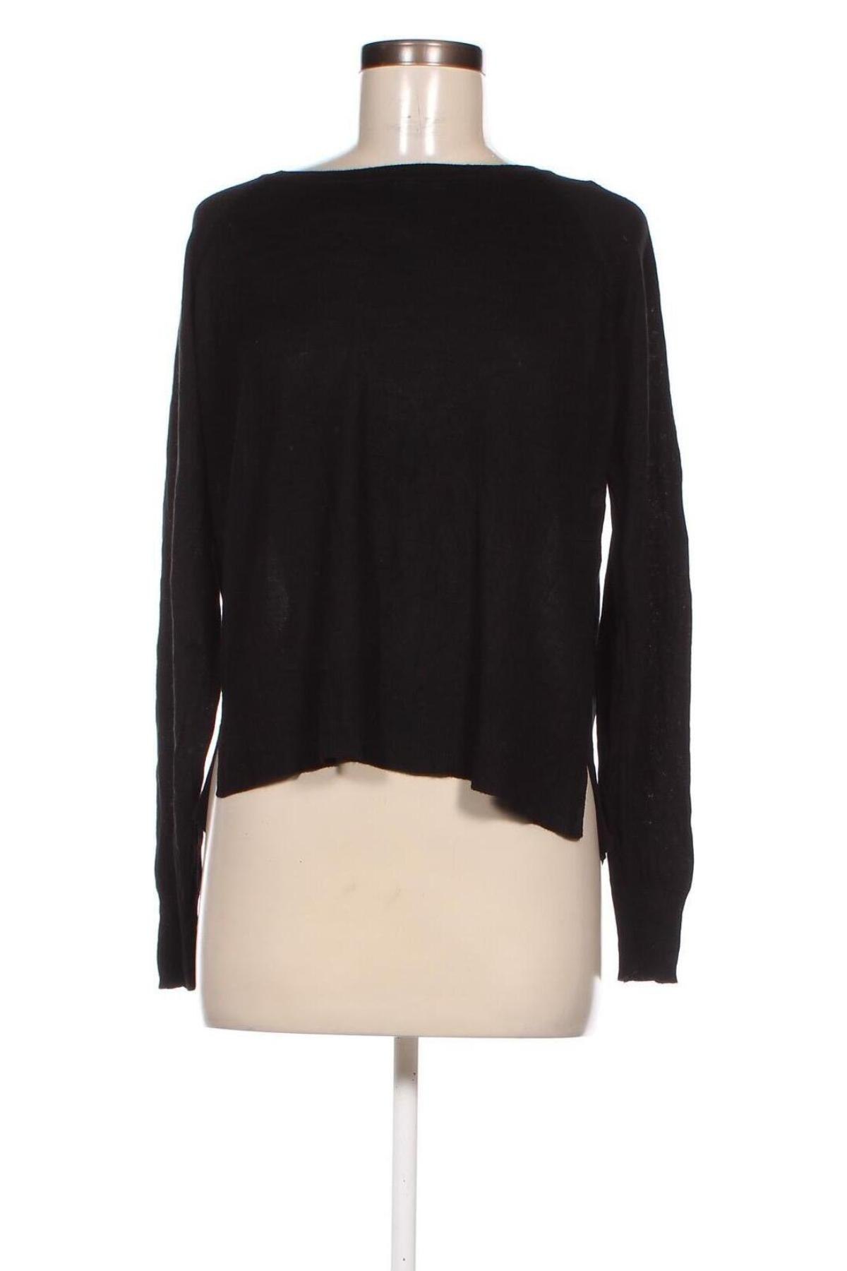 Дамски пуловер Zara, Размер L, Цвят Черен, Цена 13,96 лв.