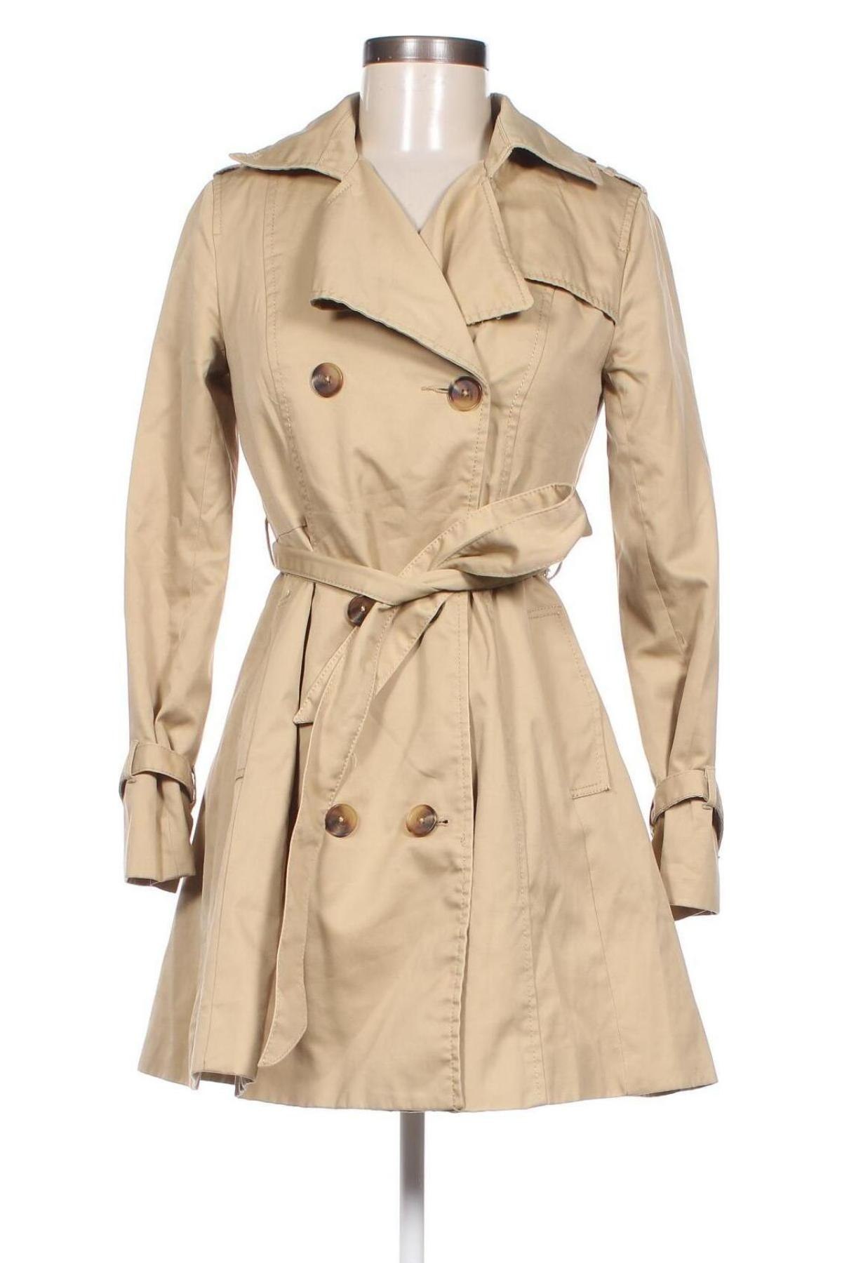 Дамски шлифер H&M, Размер XS, Цвят Бежов, Цена 33,75 лв.