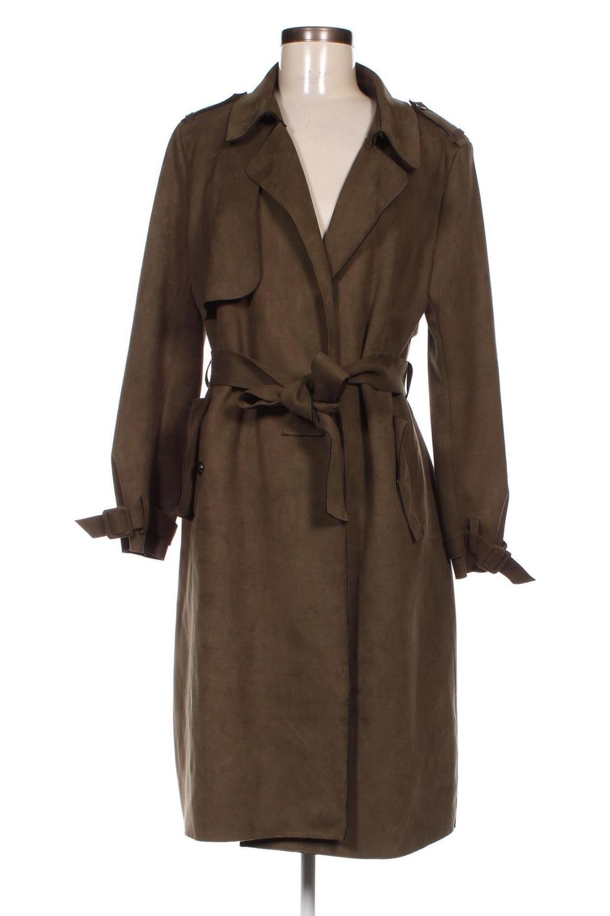 Damen Trenchcoat Zara, Größe L, Farbe Grün, Preis 15,19 €