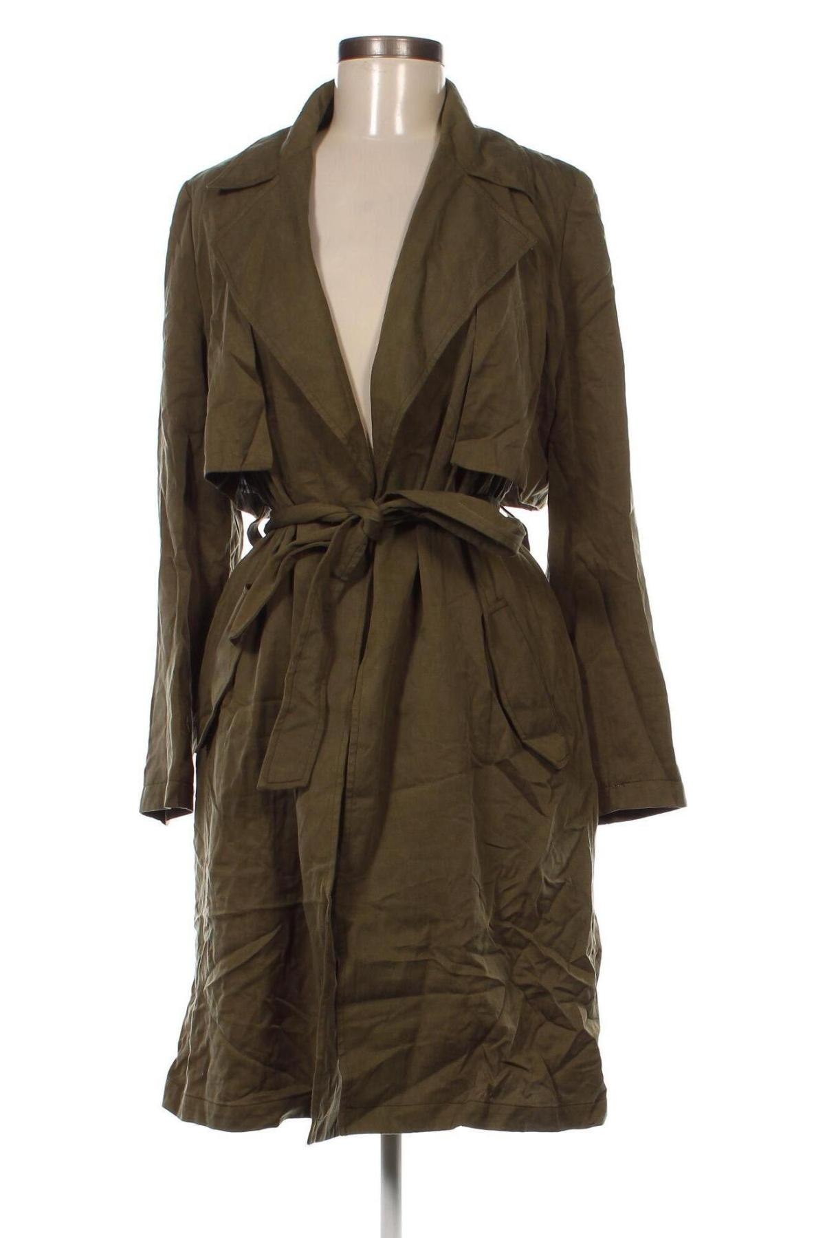 Damen Trenchcoat Zara, Größe M, Farbe Grün, Preis 9,95 €