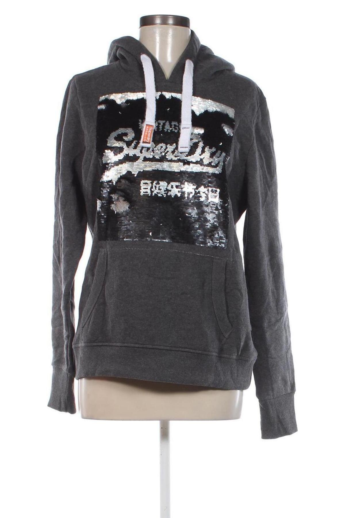 Damen Sweatshirt Superdry, Größe L, Farbe Grau, Preis 26,17 €