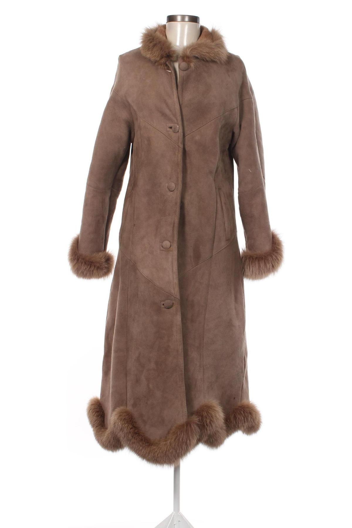Дамско кожено яке, Размер XL, Цвят Кафяв, Цена 80,25 лв.