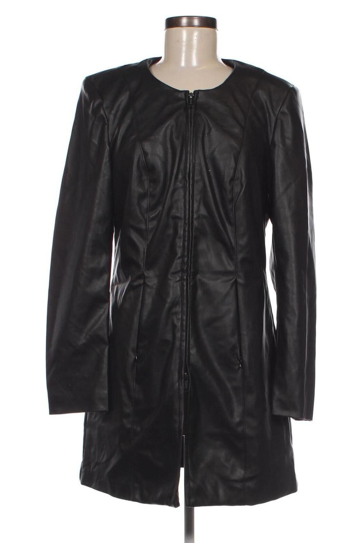 Γυναικείο δερμάτινο μπουφάν Bpc Bonprix Collection, Μέγεθος L, Χρώμα Μαύρο, Τιμή 10,61 €