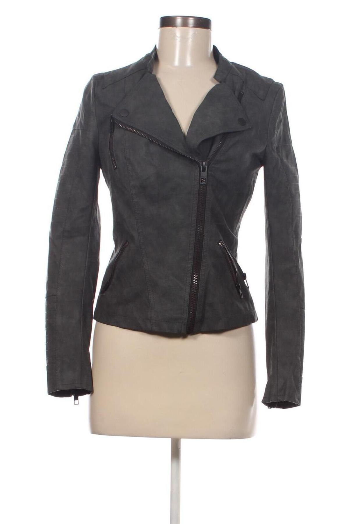 Damen Lederjacke ONLY, Größe XS, Farbe Grau, Preis 21,40 €