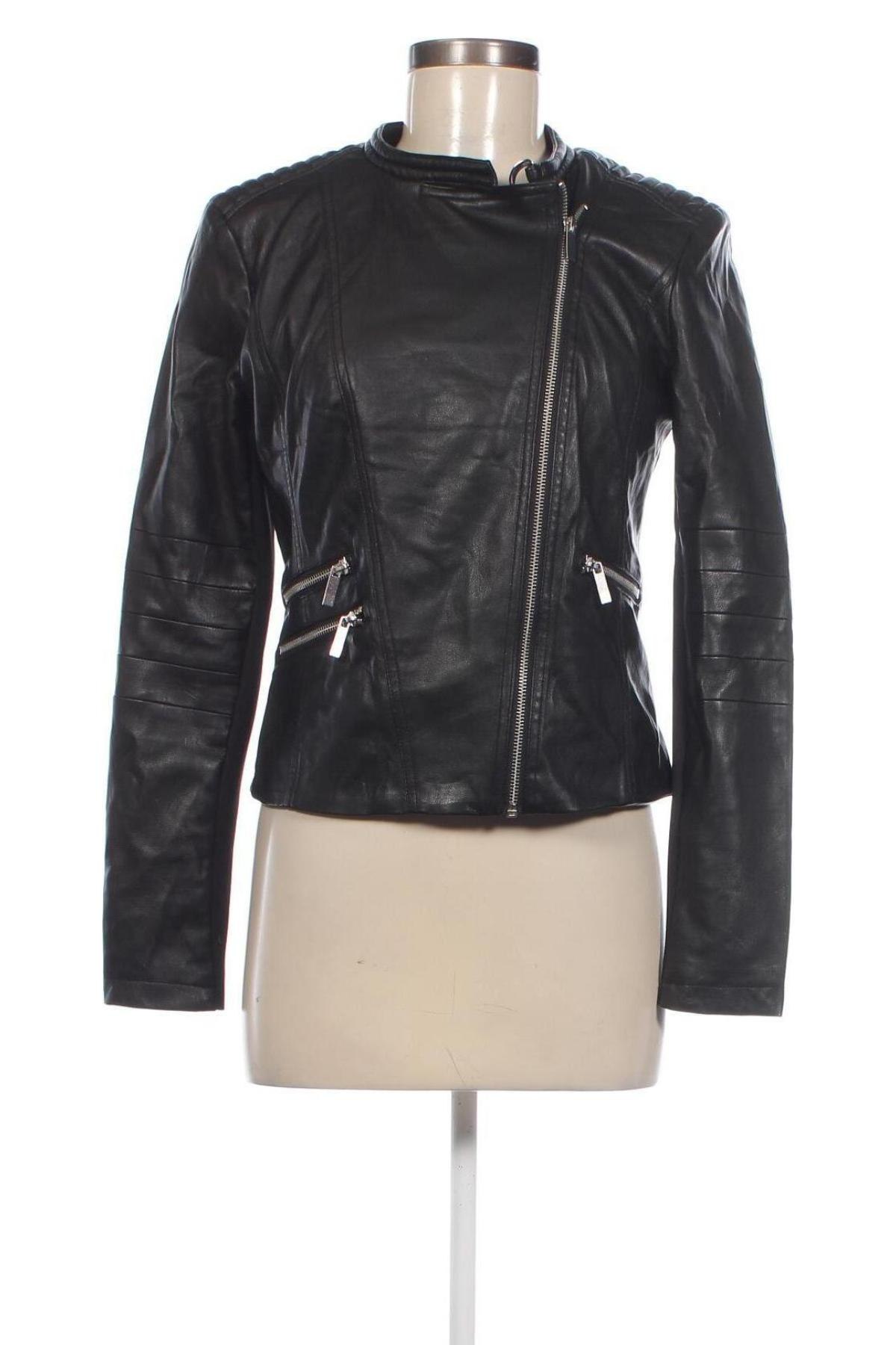 Γυναικείο δερμάτινο μπουφάν ONLY, Μέγεθος M, Χρώμα Μαύρο, Τιμή 11,41 €