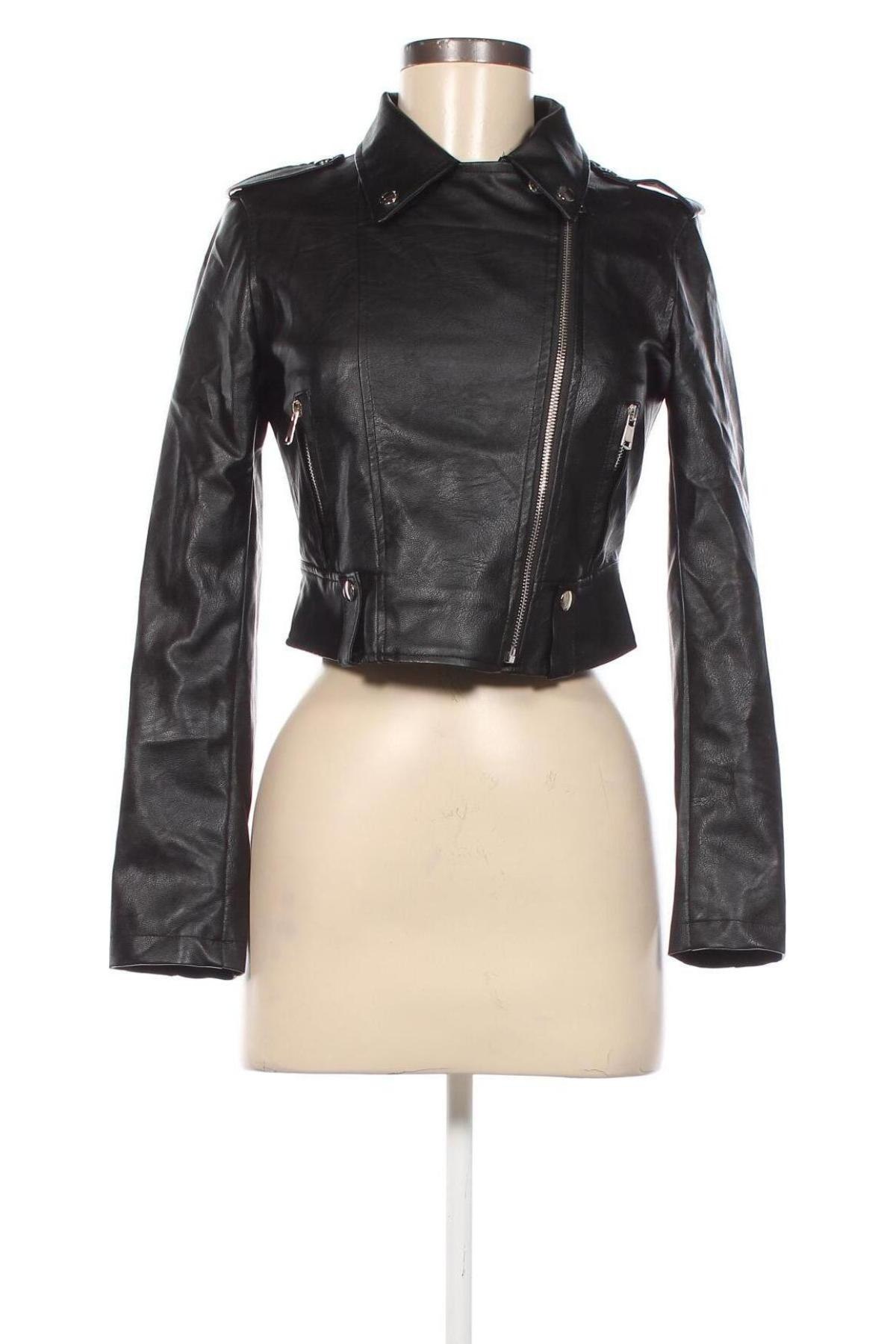 Dámská kožená bunda  SHEIN, Velikost XS, Barva Černá, Cena  625,00 Kč