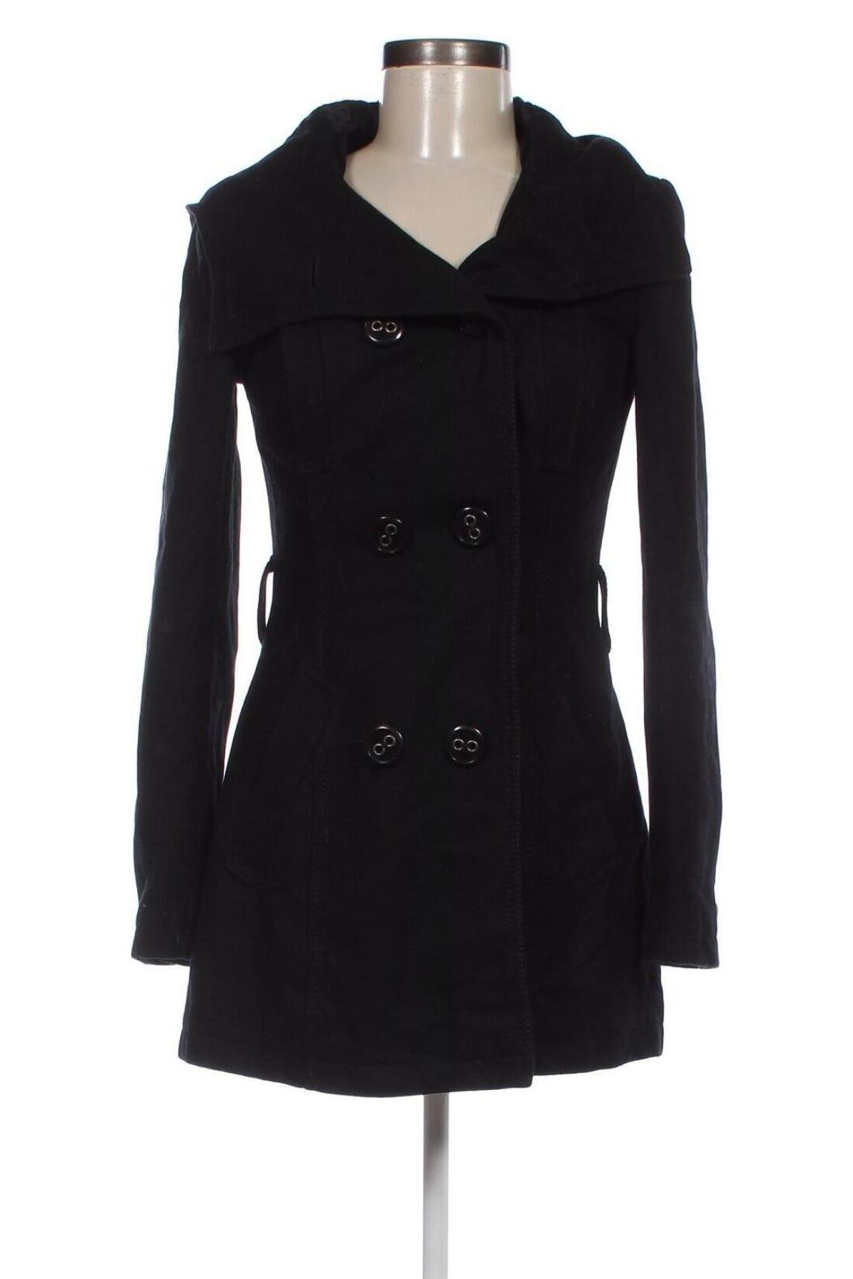 Дамско палто Amisu, Размер S, Цвят Черен, Цена 56,71 лв.