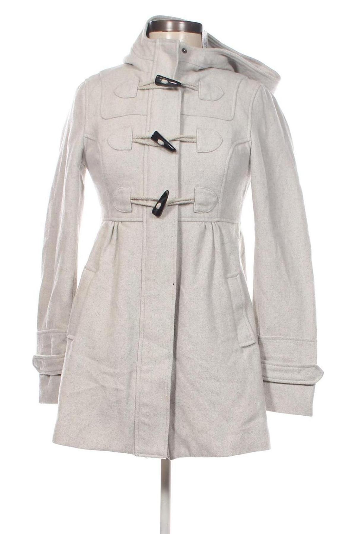 Дамско палто H&M Divided, Размер XS, Цвят Екрю, Цена 53,50 лв.