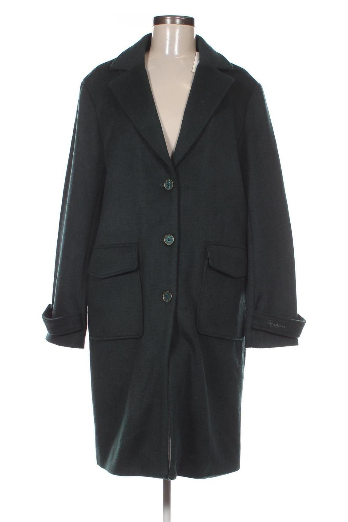 Дамско палто Pepe Jeans, Размер L, Цвят Зелен, Цена 237,50 лв.