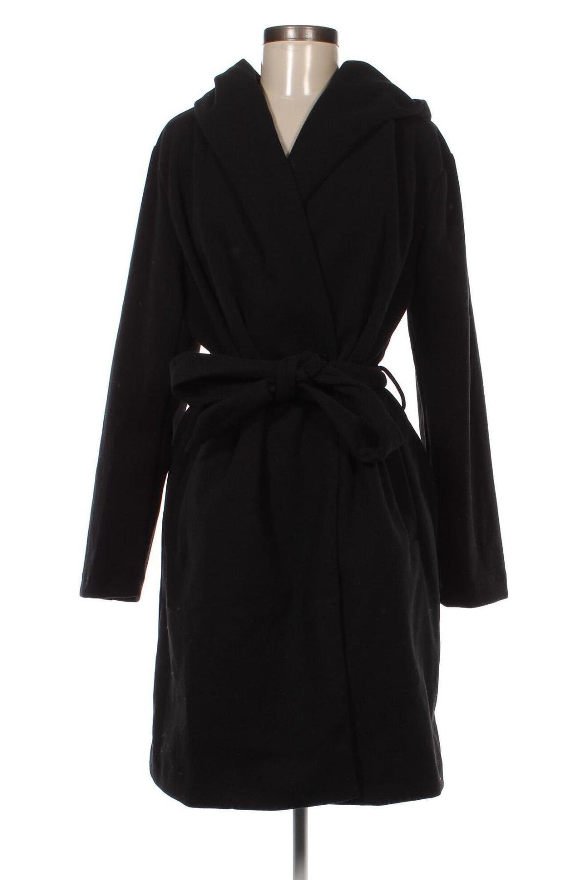 Дамско палто Zara, Размер L, Цвят Черен, Цена 23,65 лв.