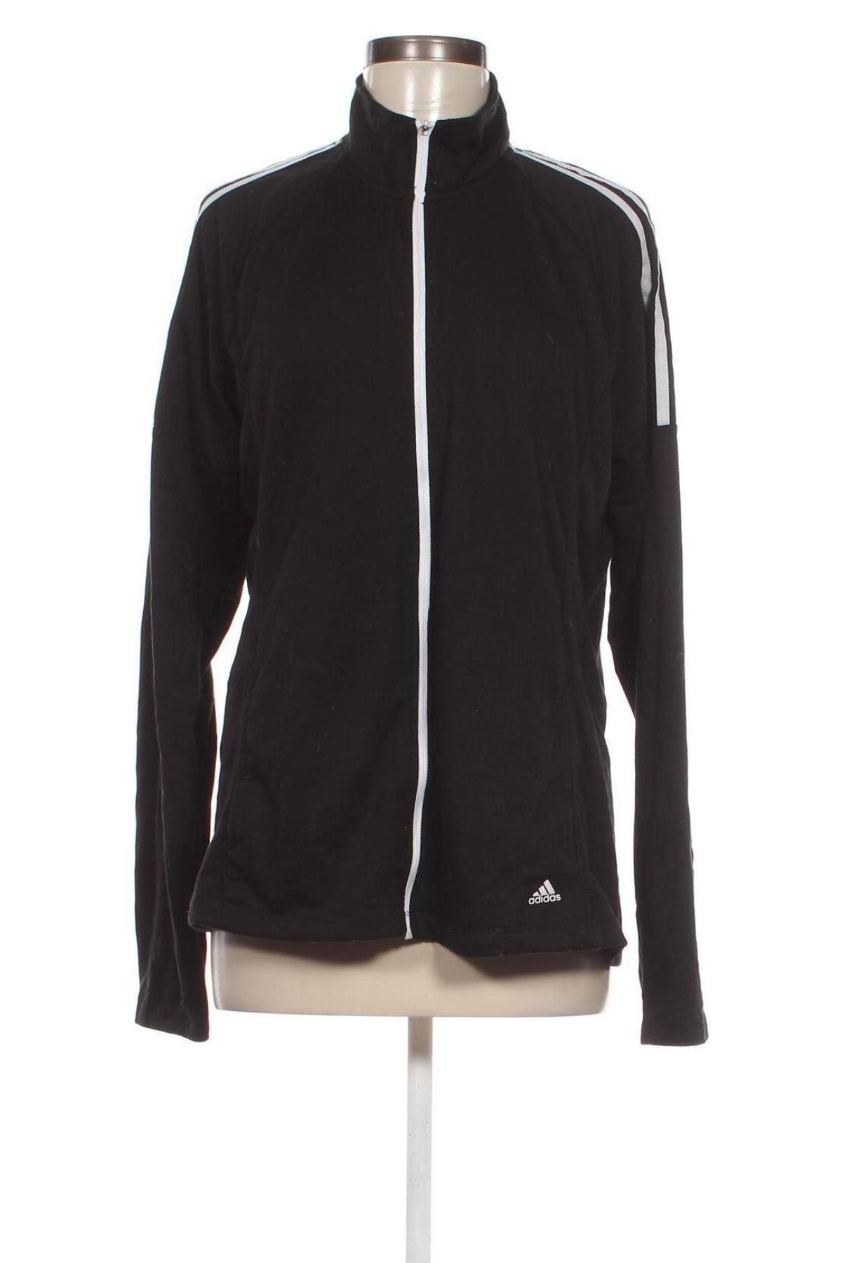 Γυναικεία αθλητική ζακέτα Adidas, Μέγεθος XL, Χρώμα Μαύρο, Τιμή 23,75 €