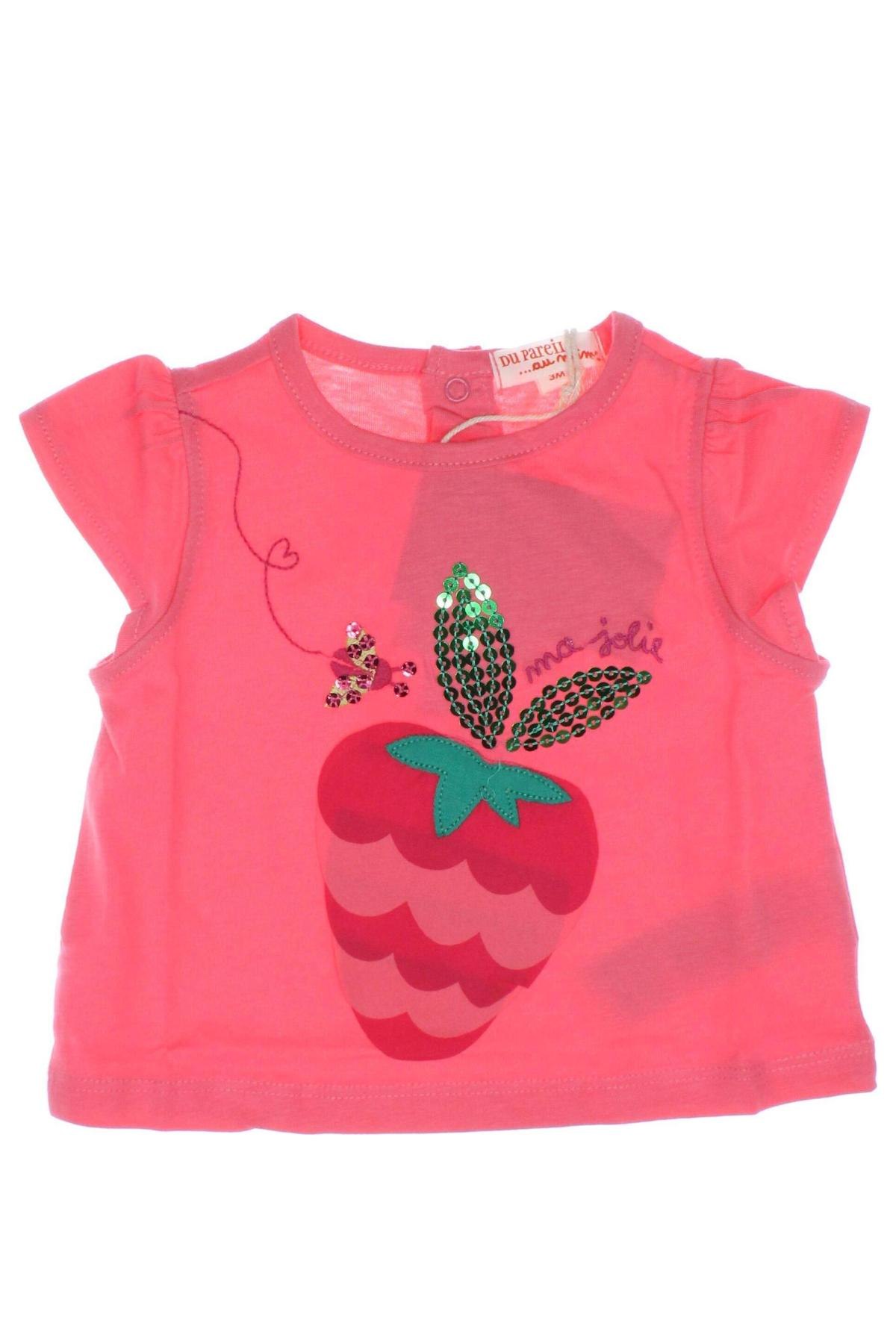 Kinder Shirt Du Pareil Au Meme, Größe 2-3m/ 56-62 cm, Farbe Rosa, Preis 9,28 €