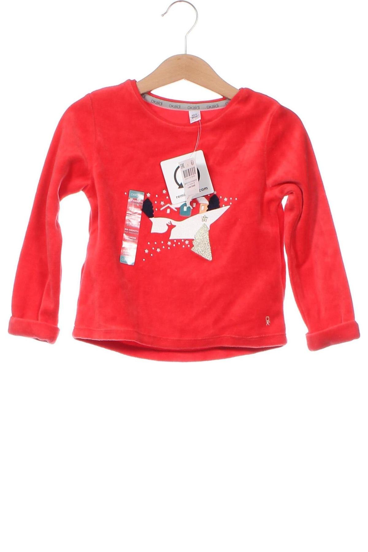 Kinder Shirt Okaidi, Größe 18-24m/ 86-98 cm, Farbe Rot, Preis € 9,28