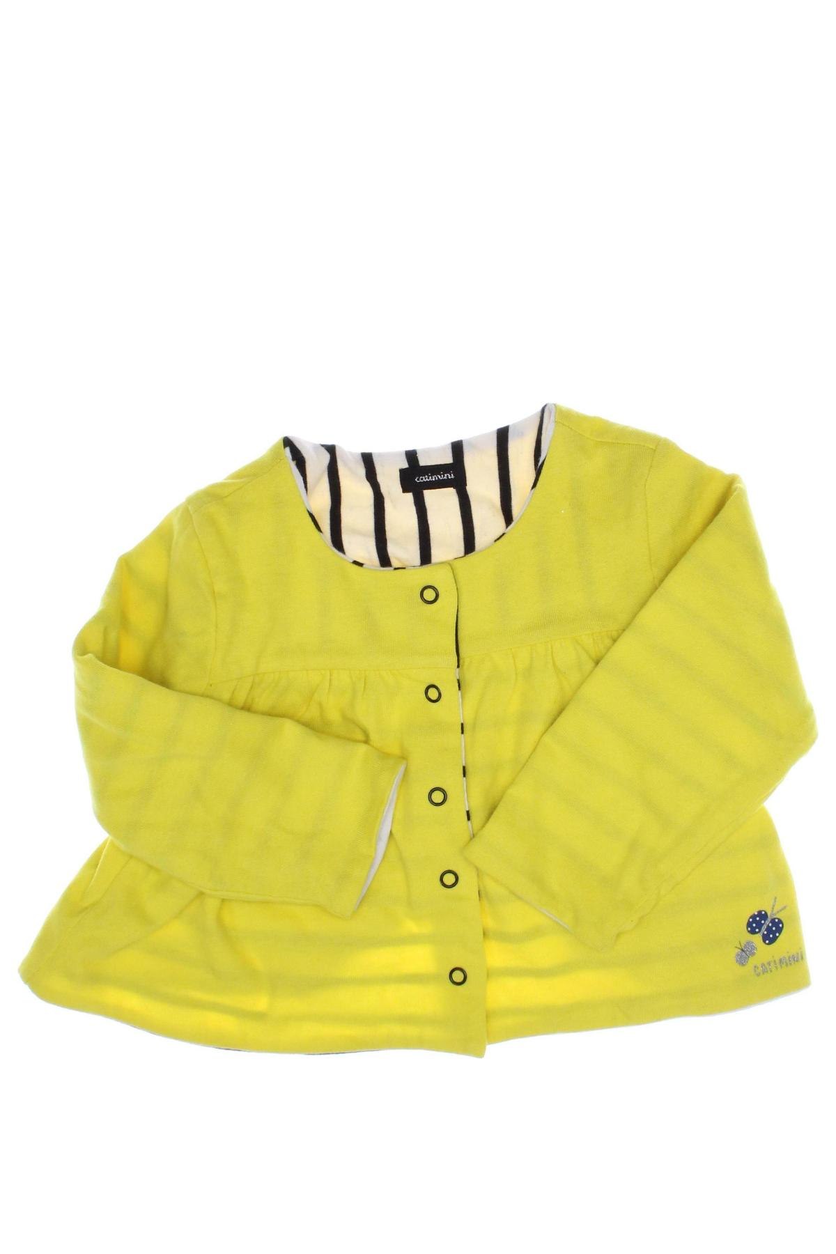 Kinder Strickjacke Catimini, Größe 9-12m/ 74-80 cm, Farbe Gelb, Preis 9,20 €