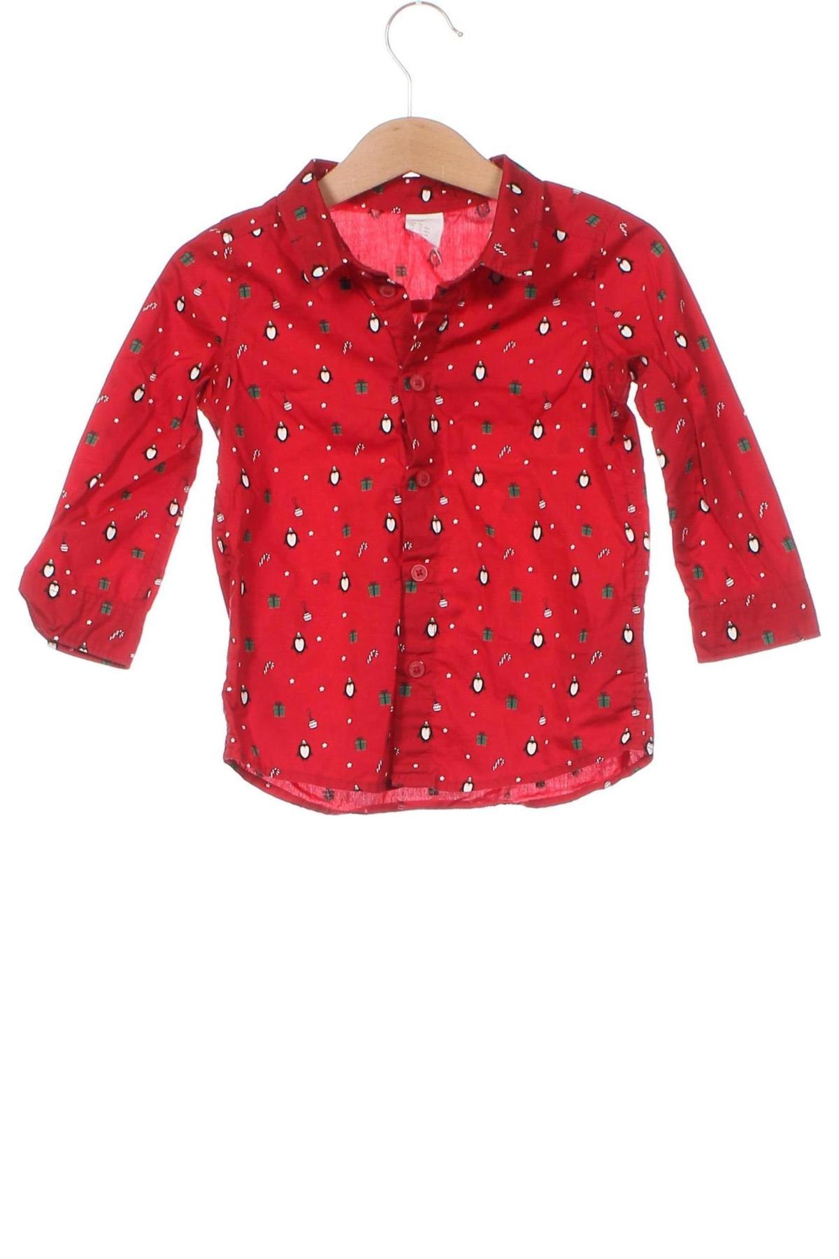 Παιδικό πουκάμισο H&M, Μέγεθος 18-24m/ 86-98 εκ., Χρώμα Κόκκινο, Τιμή 3,25 €