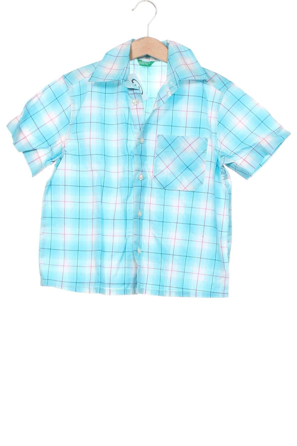 Детска риза United Colors Of Benetton, Размер 4-5y/ 110-116 см, Цвят Син, Цена 11,88 лв.