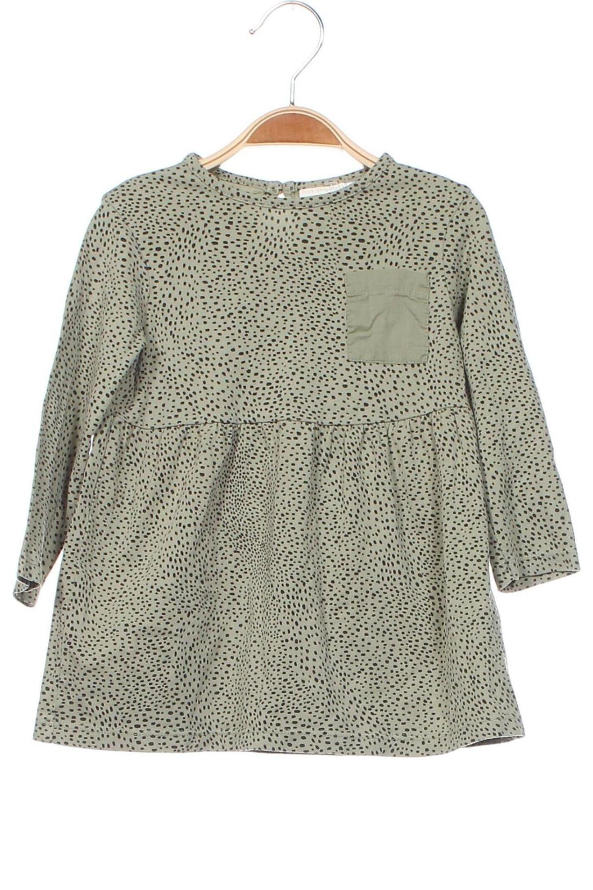 Rochie pentru copii Zara, Mărime 9-12m/ 74-80 cm, Culoare Verde, Preț 89,77 Lei