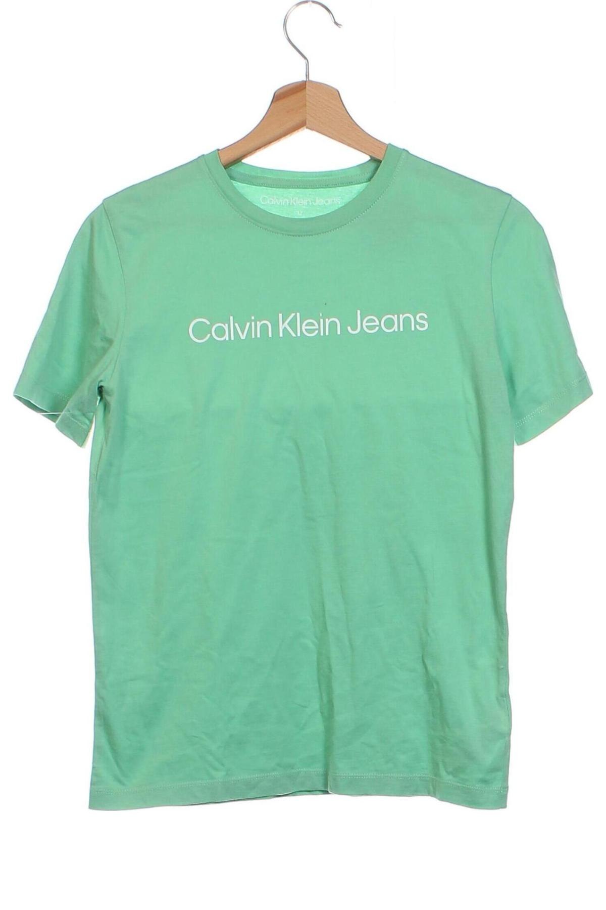 Tricou pentru copii Calvin Klein Jeans, Mărime 11-12y/ 152-158 cm, Culoare Verde, Preț 163,16 Lei