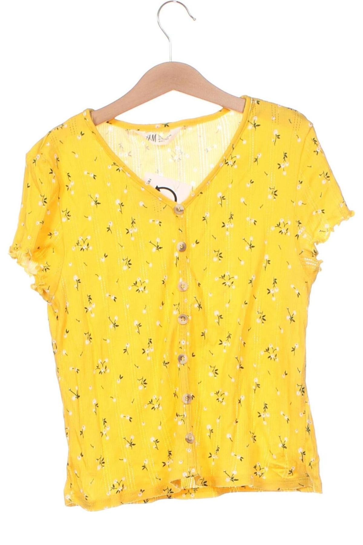 Dziecięcy T-shirt H&M, Rozmiar 15-18y/ 170-176 cm, Kolor Żółty, Cena 14,60 zł