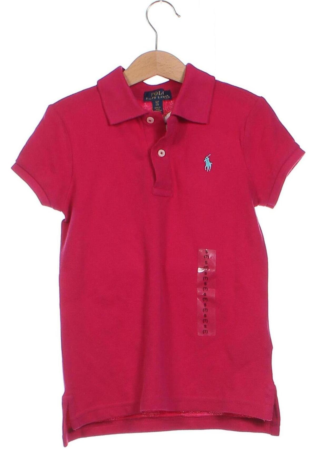 Kinder T-Shirt Polo By Ralph Lauren, Größe 6-7y/ 122-128 cm, Farbe Rosa, Preis 17,94 €