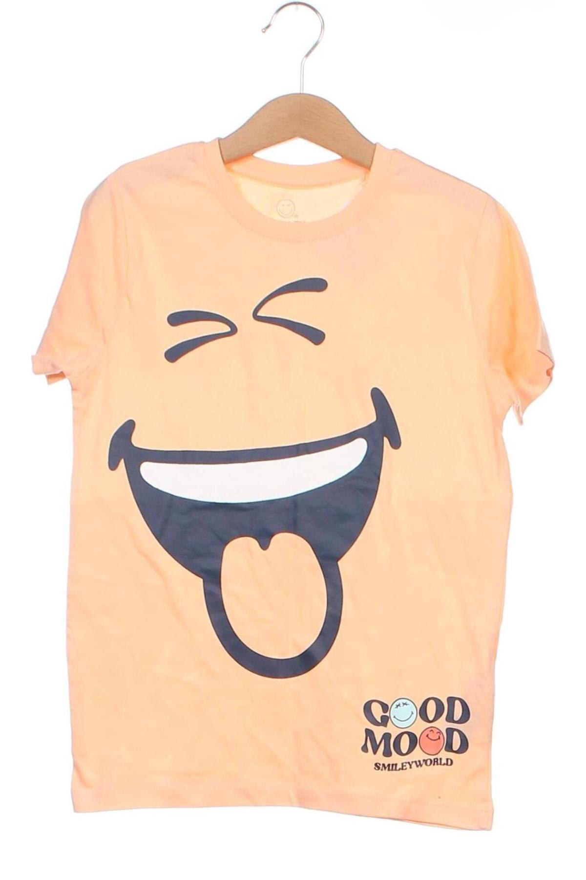 Kinder T-Shirt Smiley World, Größe 7-8y/ 128-134 cm, Farbe Orange, Preis 5,12 €