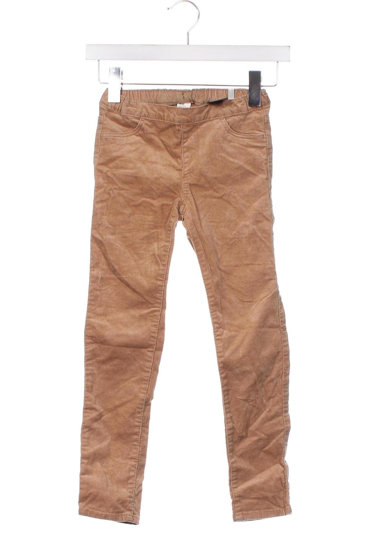 Pantaloni de catifea reiată, pentru copii H&M, Mărime 7-8y/ 128-134 cm, Culoare Bej, Preț 31,09 Lei