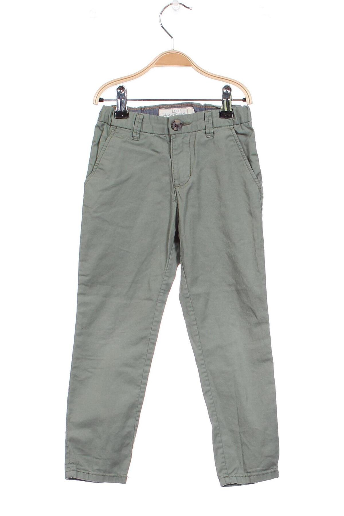 Pantaloni pentru copii H&M L.O.G.G., Mărime 4-5y/ 110-116 cm, Culoare Verde, Preț 54,86 Lei