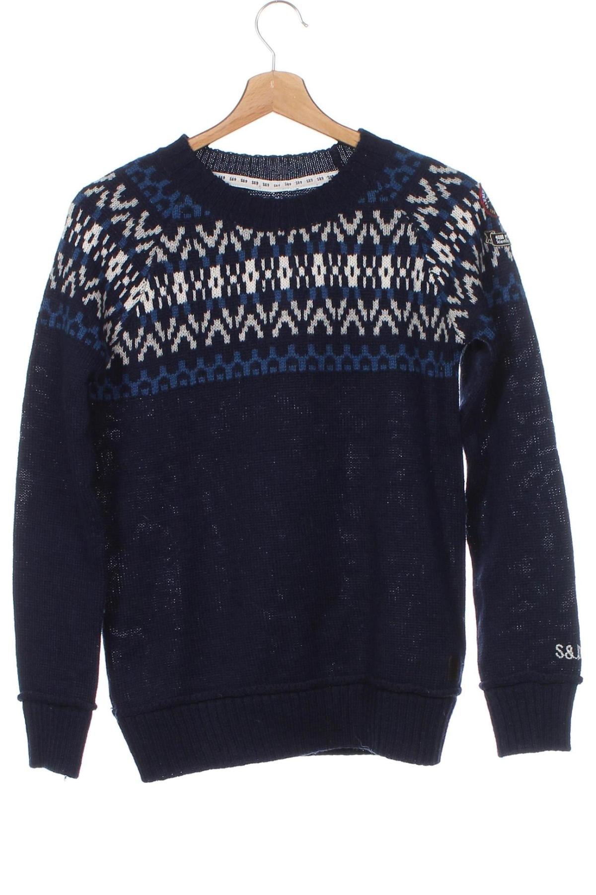 Детски пуловер S&D, Размер 13-14y/ 164-168 см, Цвят Син, Цена 8,50 лв.