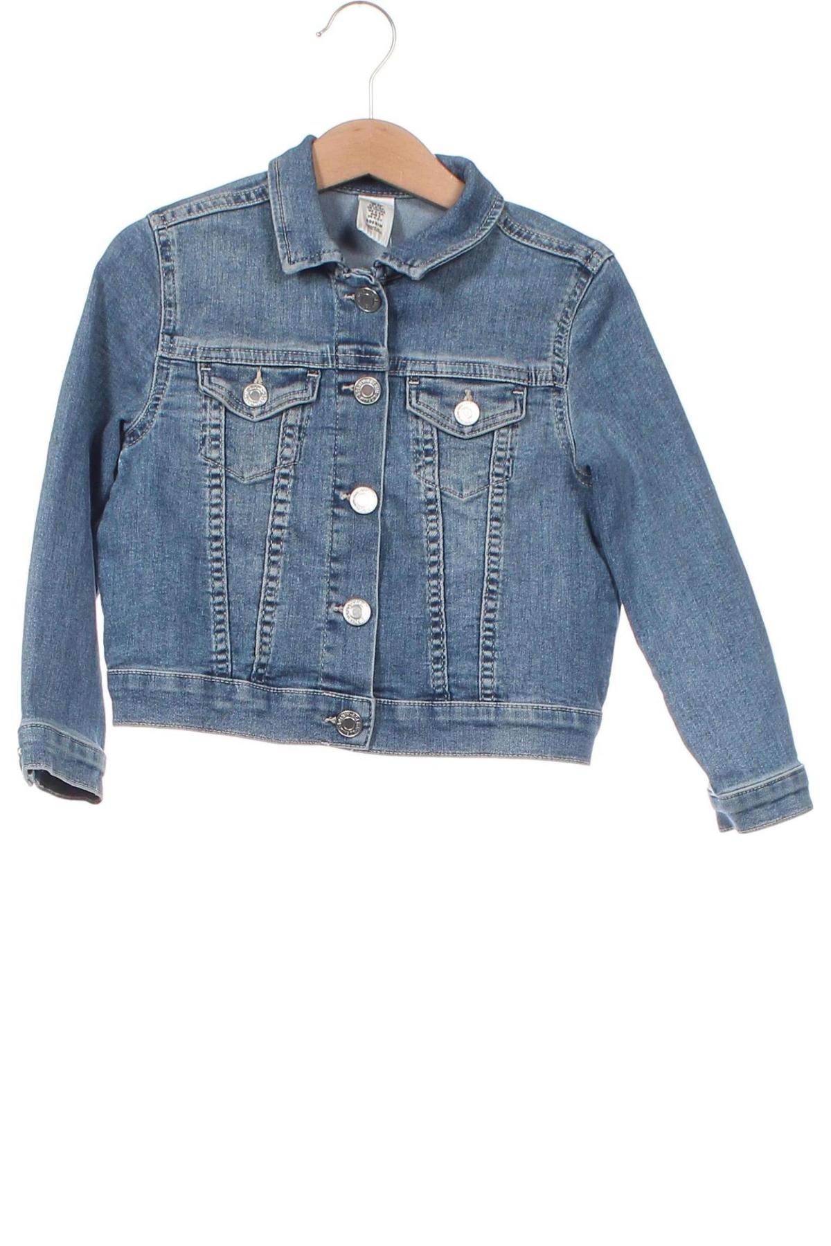 Kinder Jeansjacke H&M, Größe 3-4y/ 104-110 cm, Farbe Blau, Preis 11,40 €