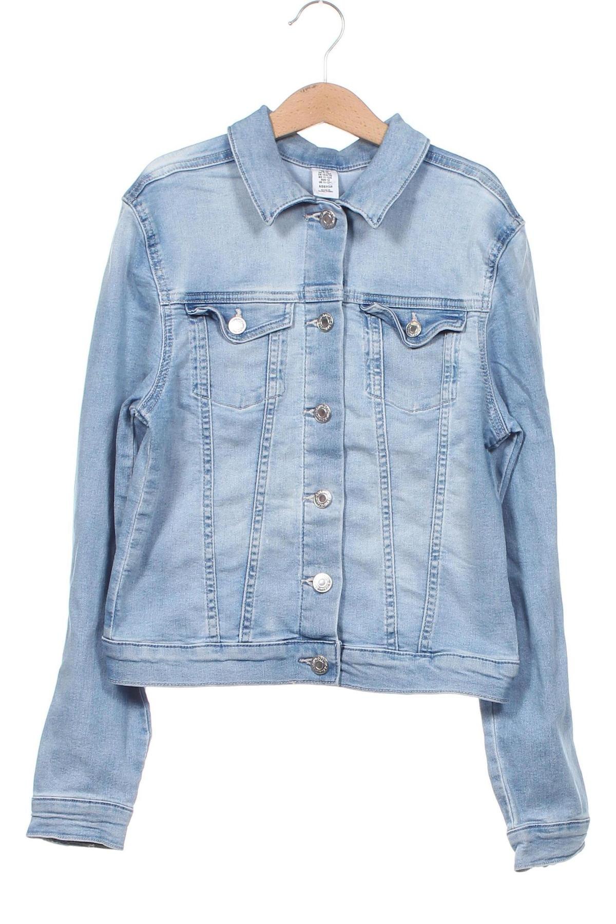 Kinder Jeansjacke H&M, Größe 11-12y/ 152-158 cm, Farbe Blau, Preis 10,20 €